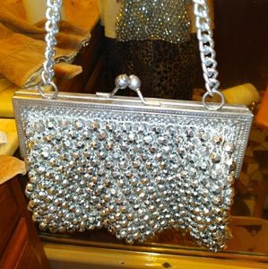Vintage Silver Purse - Festive